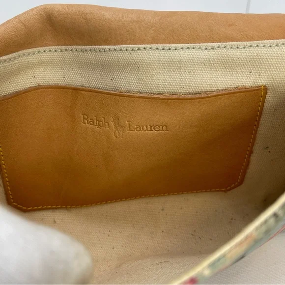 🪻RARE 🌷Vintage Ralph Lauren Floral Envelope Clutch Crossbody in Light Blue - Picture 10 of 15